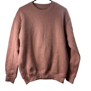 Free Planet Womens Relaxed Fit Sweatshirt Cotton Blend Pullover Mauve Size Small